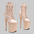 Patent 8-Inch Platform Ankle Boots - Multiple Colors