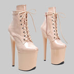 Patent 8-Inch Platform Ankle Boots - Multiple Colors