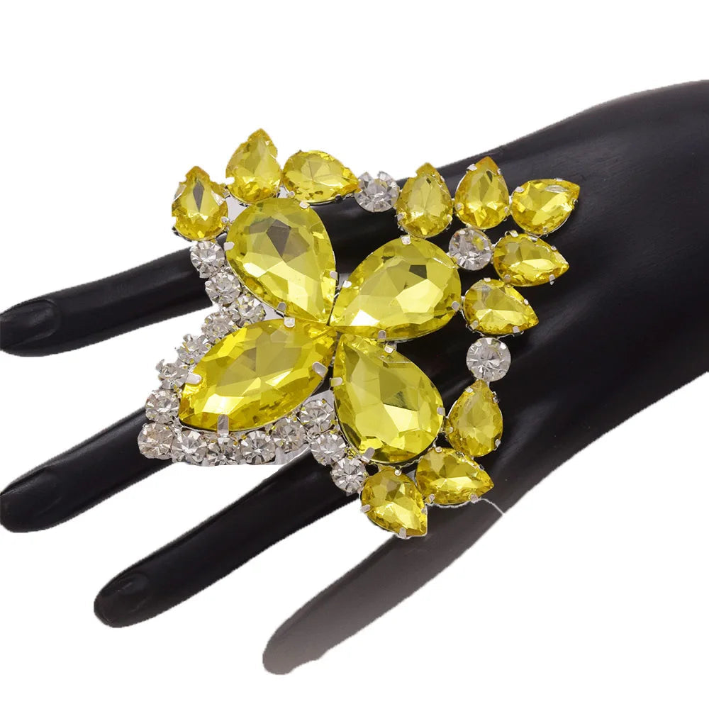 Oversized Rhinestone Cocktail Ring | Adjustable | 8 Colors