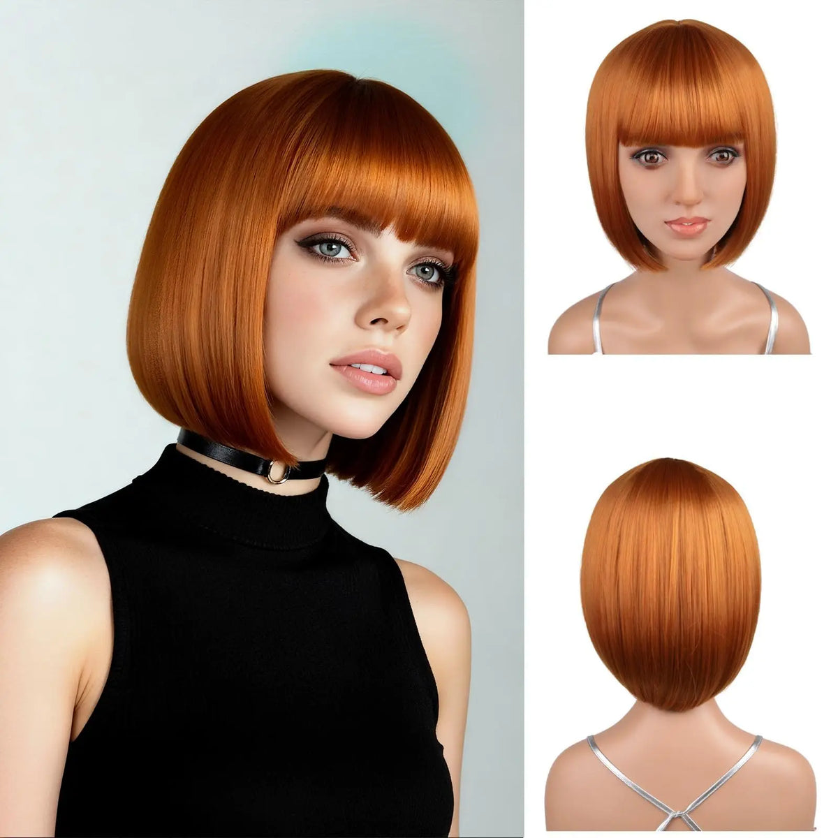 Straight Bob Wig | Full Bangs | 12 Inch