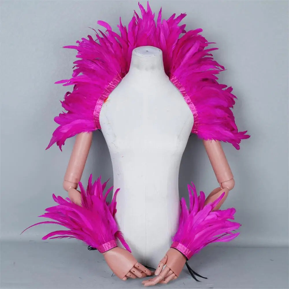 Feather Shoulder Wrap & Epaulettes | Showgirl, Drag & Festival | 28 Colours