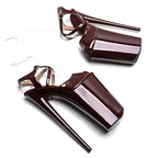 10-Inch Patent Open-Toe Platform Sandals - Extreme High Heel Performance Shoes