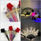 LED Lace Hand Fan | Light-Up Dance & Performance Fan