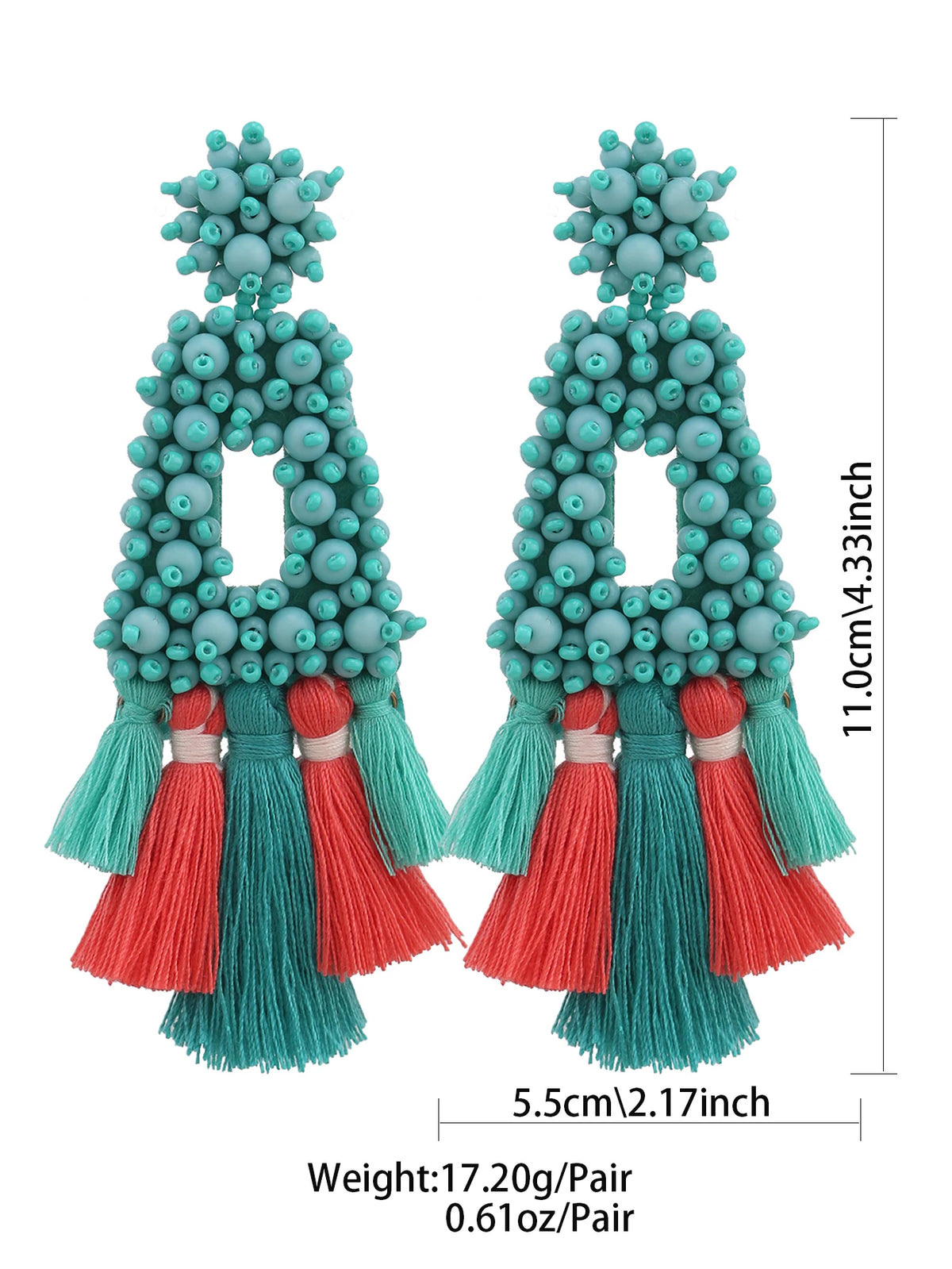 Geometric Glass Drop Earrings | Clip or Pin