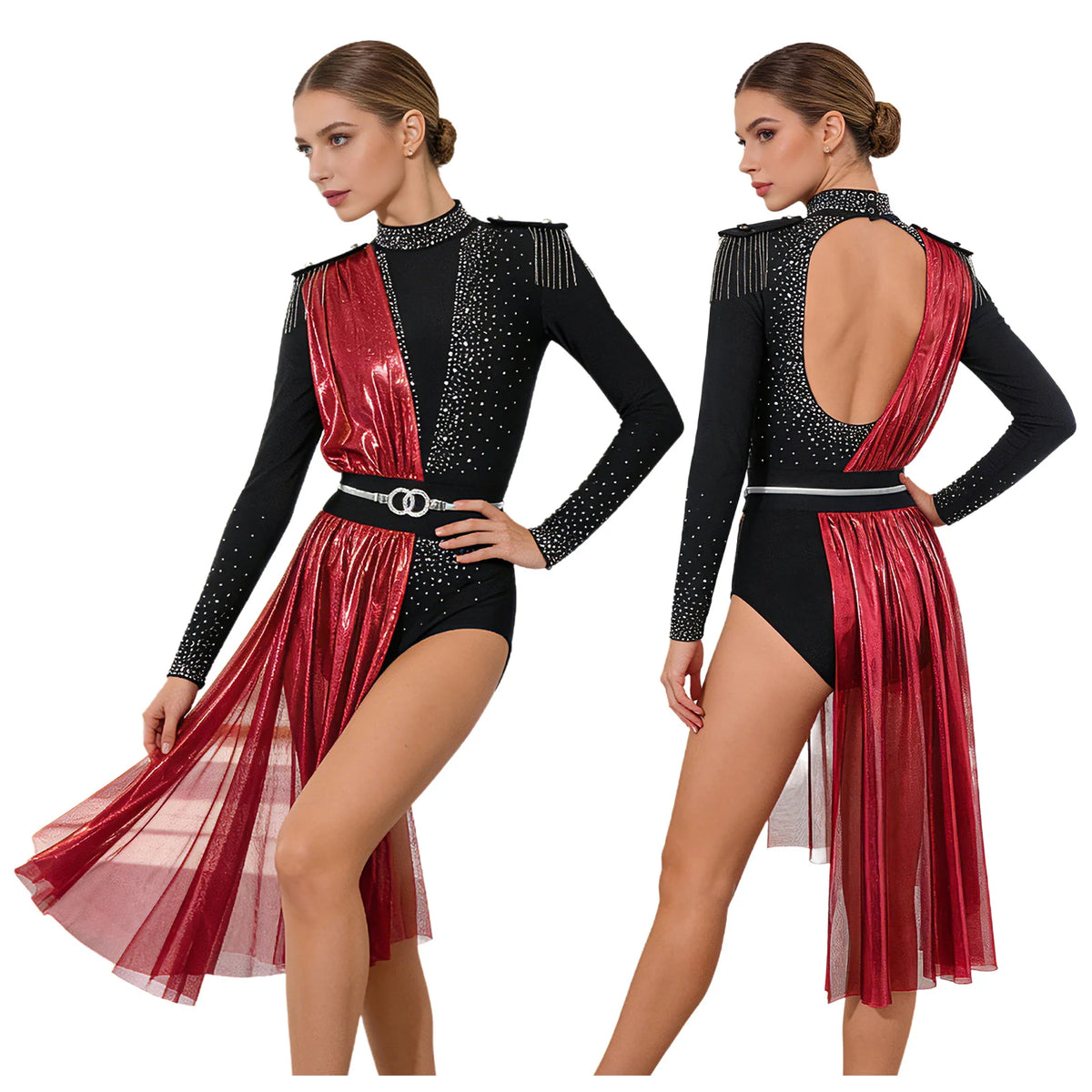 Women's Rhinestone Mesh Unitard | Multiple Styles | 20 Designs | S–3XL