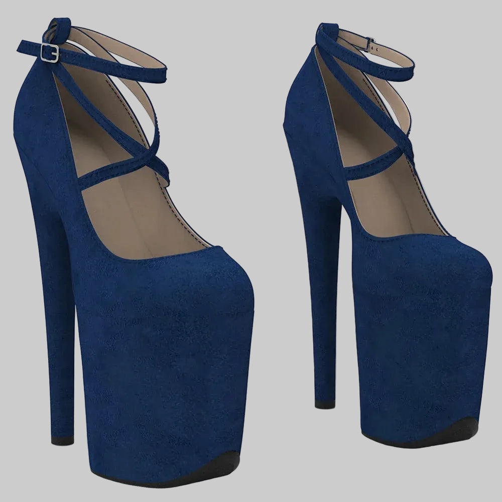 8-Inch Suede Platform Heels - Professional Pole Dance Shoes