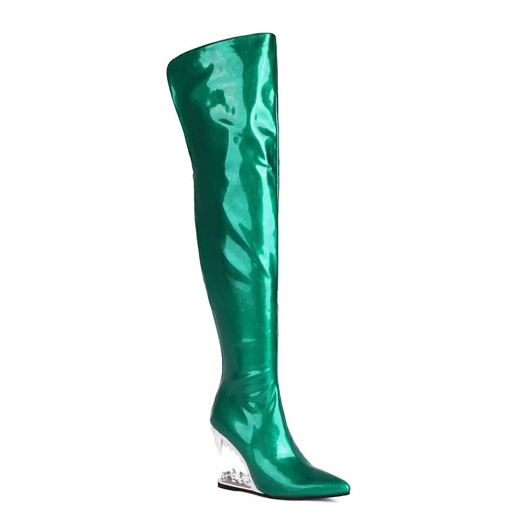 Tiger Heel Over-the-Knee Boots | 10.5cm Stage Heel