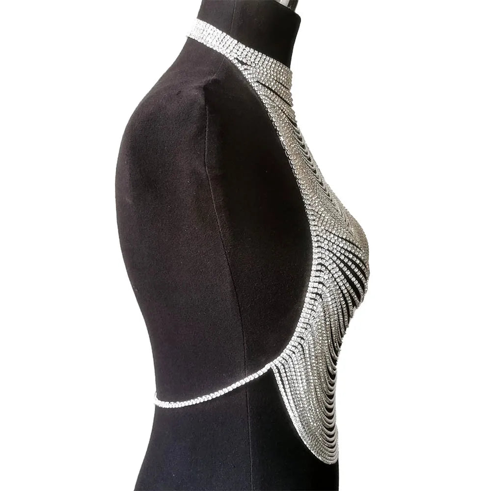 Rhinestone Body Chain | Layered Halter