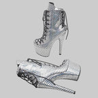 17CM Platform Ankle Boots - 7 Inch High Heel Pole Dance Boots