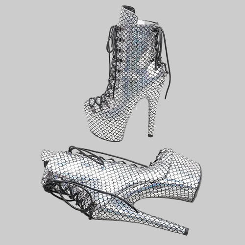 17CM Platform Ankle Boots - 7 Inch High Heel Pole Dance Boots