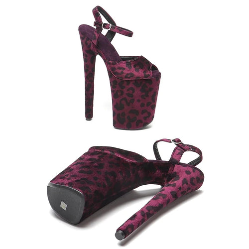 23cm Leopard Platform Sandals - Fashion High Heel Dance Shoes