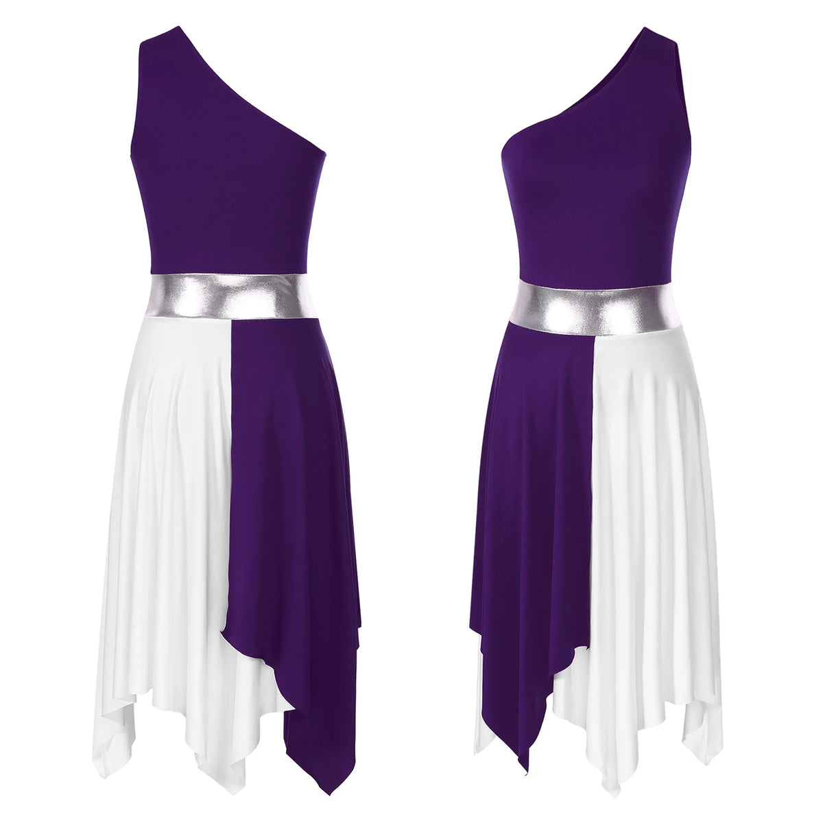Lyrical Praise Dance Dress | Asymmetric Hem | Multi-Color