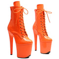 Shiny Patent Platform Ankle Boots – 8-Inch Heel, Multi-Color