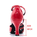 Latin Dance Heels | Red Glitter | Multi-Height