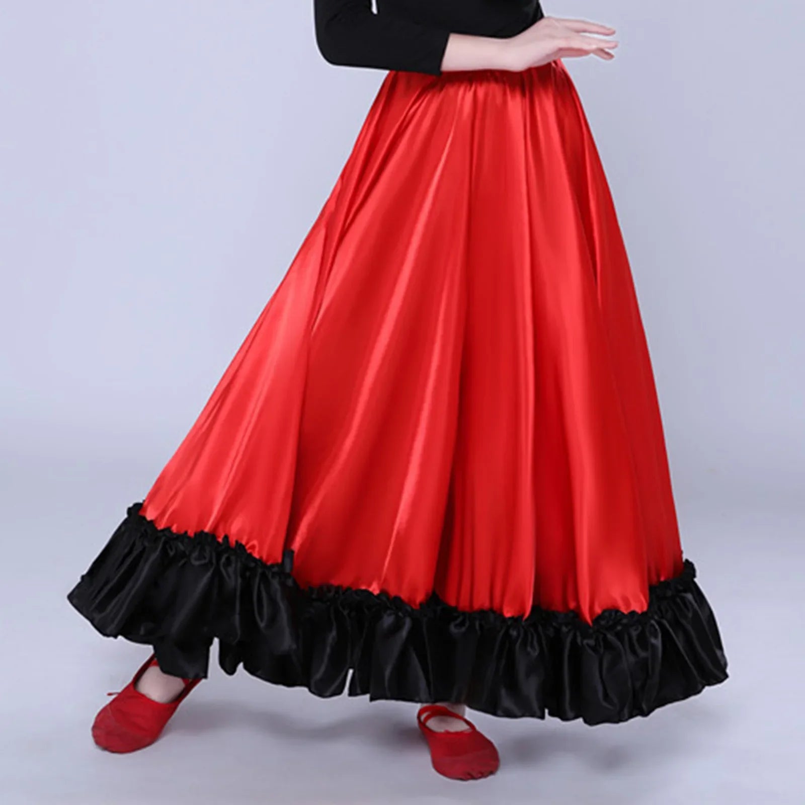 Girls Flamenco Ruffle Skirt | Red & Black | Ages 3-10