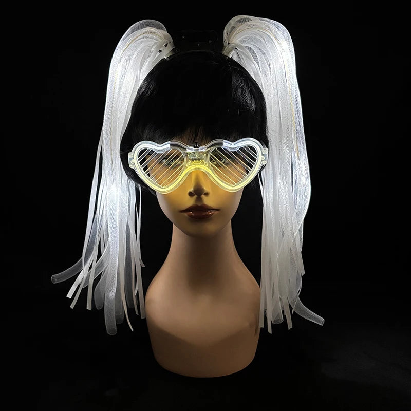 LED Light-Up Braid Pigtail Headband | Rave Festival Hair