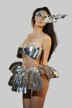 Shiny 2-Piece Rayon Skirt Set