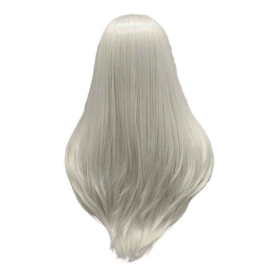 24" Silver Grey Long Straight Lace Front Wig – Stage & Drag