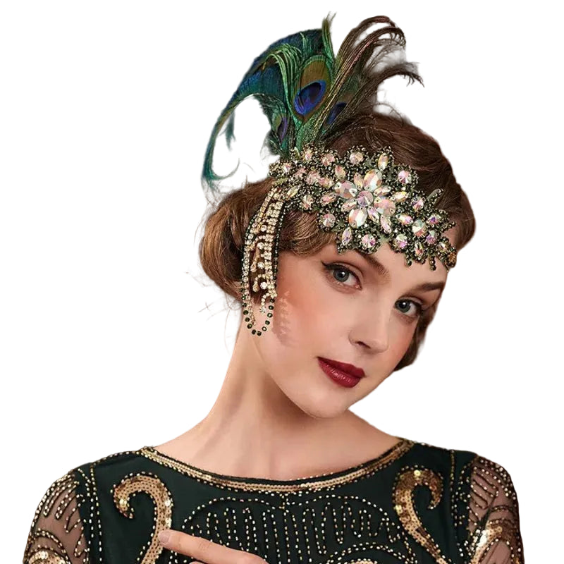 1920s Flapper Headband | Feather Detail