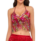 Sequin Tassel Performance Bra Top | Stage & Carnival