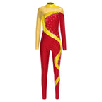 Dance Unitard | Metallic Contrast & Rhinestones