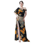 Baladi Saidi Dress | Floral Print Long Robe with Panties