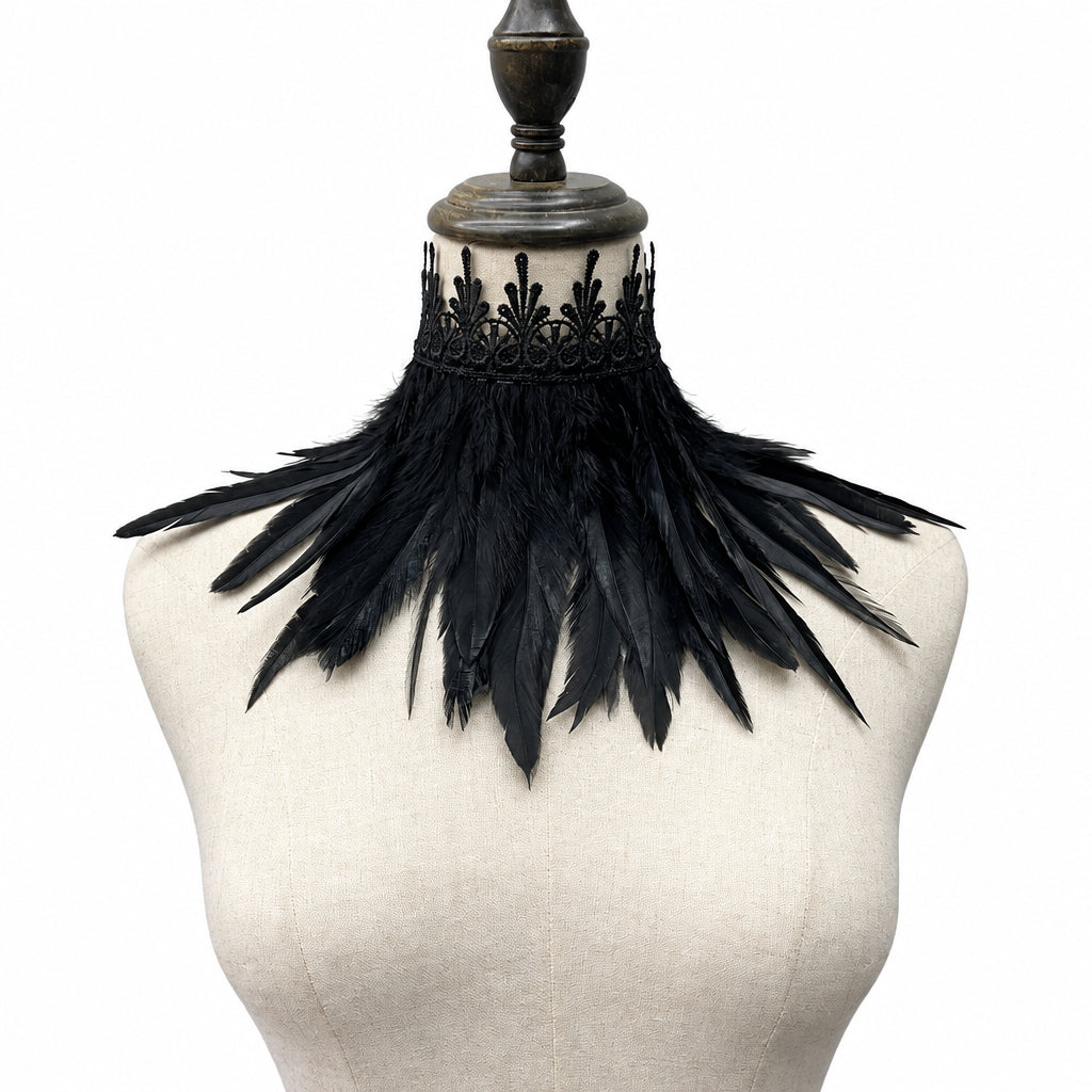 Feather Collar | Lace Choker Detail
