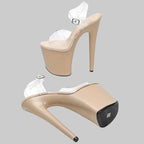 20cm Clear Platform Heels - 8 Inch Stripper Sandals for Pole Dance & Stage