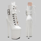 Snakeskin 8-Inch Platform Pole Dance Ankle Boots
