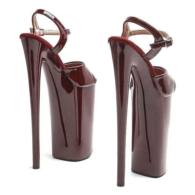 26CM Patent Platform Pole Dance Heels - 10 Inch High Heel Exotic Dancer Sandals