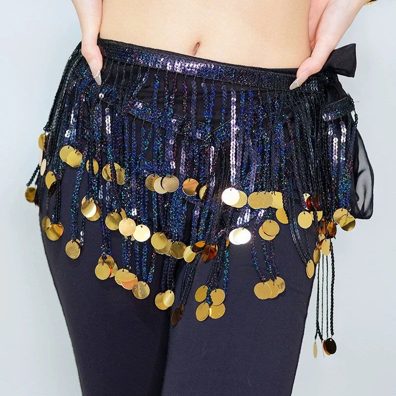Sequin Fringe Hip Scarf | Belly Dance Belt