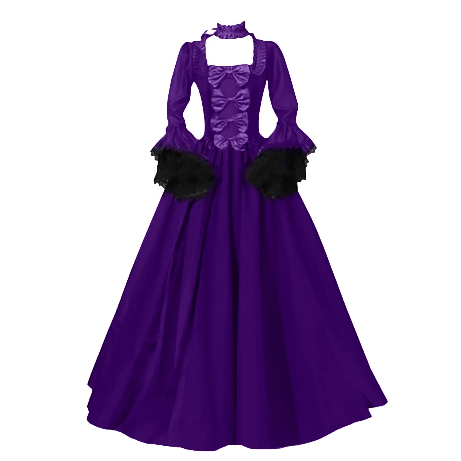 Victorian Court Gown | Lace Patchwork | Flare Sleeve