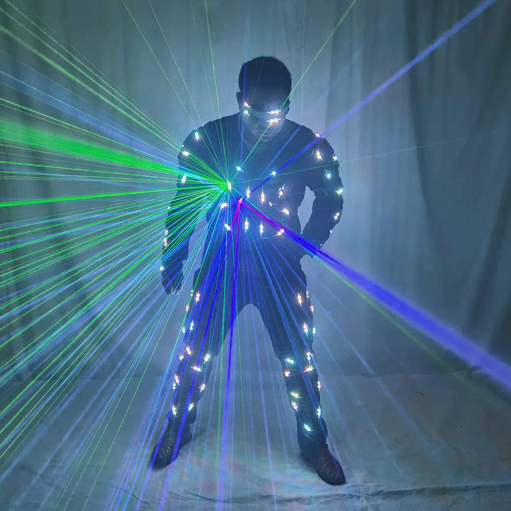 LED Robot Laser Armor Suit - RGB Performance Costume with Laser Effects