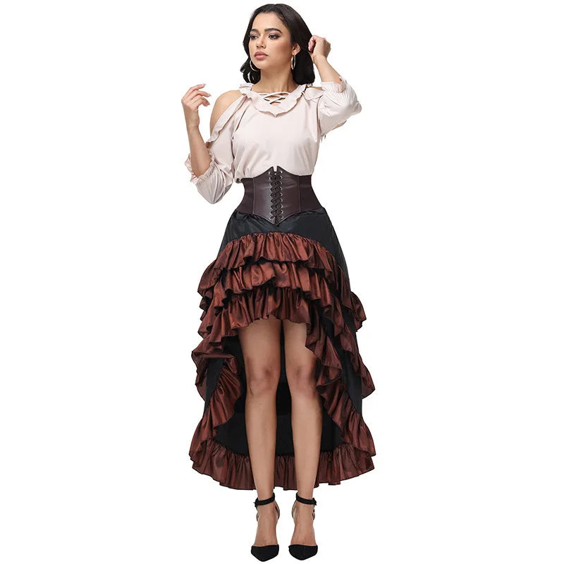 Pirate Buccaneer Costume | Hi-Low Skirt & Top Set