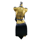 Black Latin Samba Dance Dress – Tassel & Ribbon Stage Costume