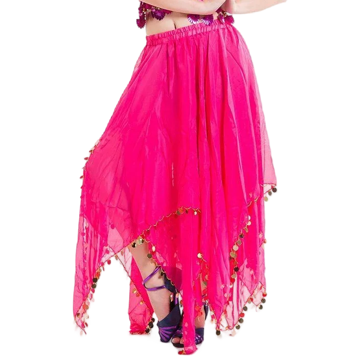 Belly Dance Chiffon Skirt | Sequin Trim | 11 Colors