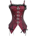 Striped Gothic Corset Top | Lace Overlay & Buckles