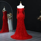 Lace Mermaid Gown | Off-Shoulder Long Sleeve | 4 Colors