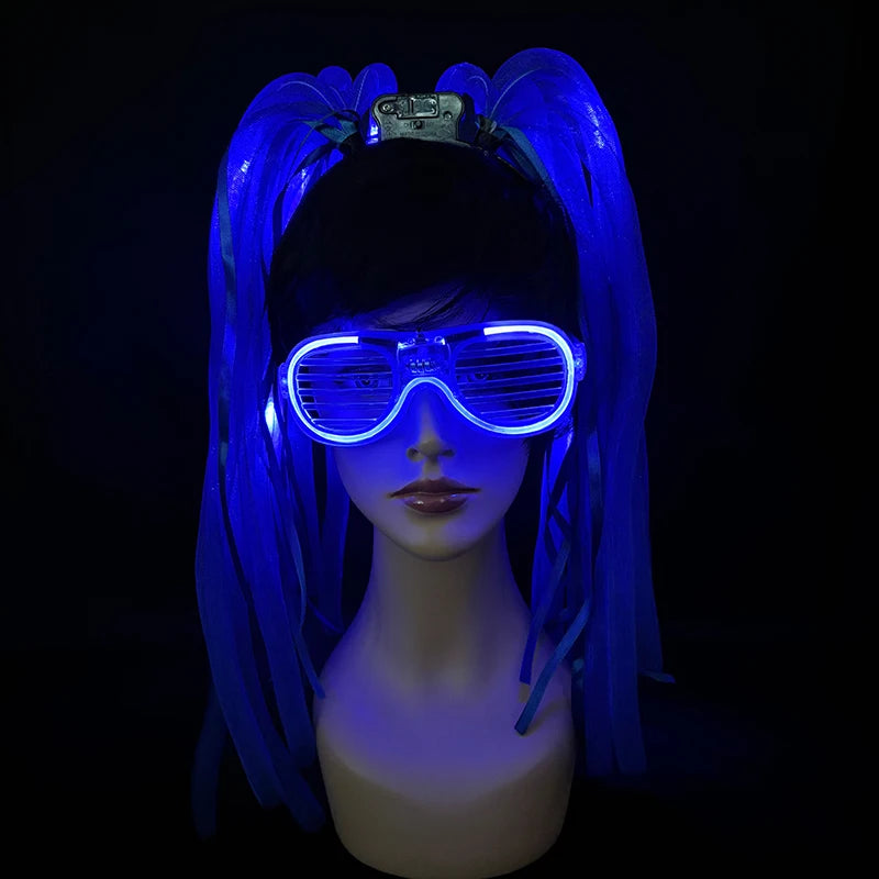 LED Light-Up Braid Pigtail Headband | Rave Festival Hair