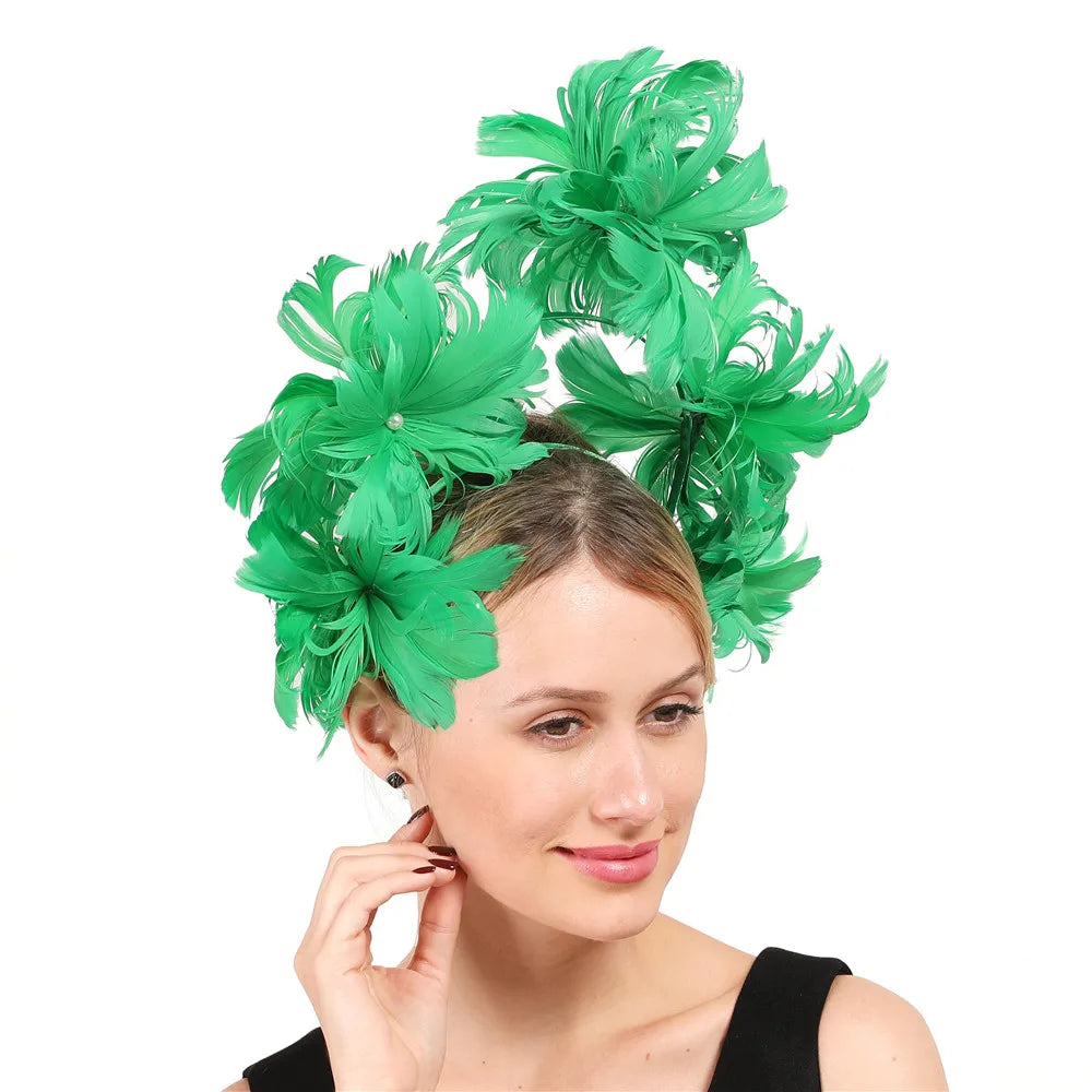 Feather Flower Headpiece | Statement Fascinator