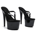 7-Inch Clear Platform Sandals - Patent Exotic Dance Heels with Cut-Outs