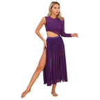 Lyrical Dance Dress | Asymmetric Cutout Mesh