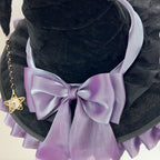 Lolita Witch Hat | Ruffle Bow | Halloween Costume Headwear