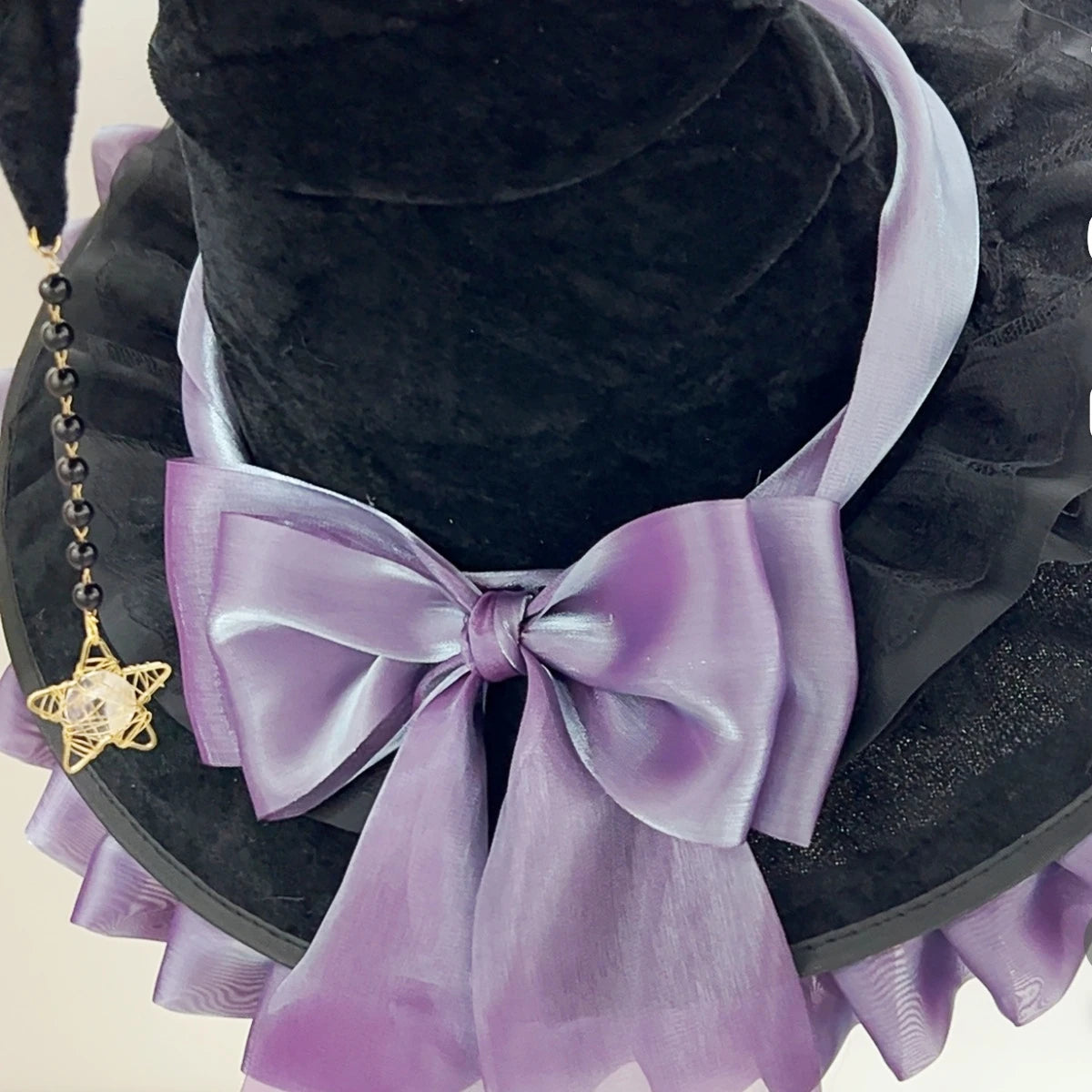 Lolita Witch Hat | Ruffle Bow | Halloween Costume Headwear