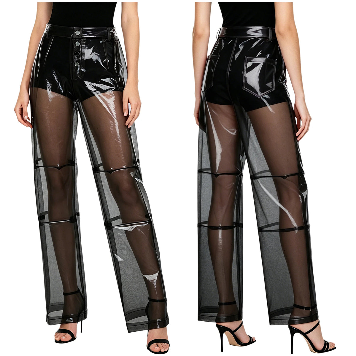 Transparent Trousers | Wide-Leg Color