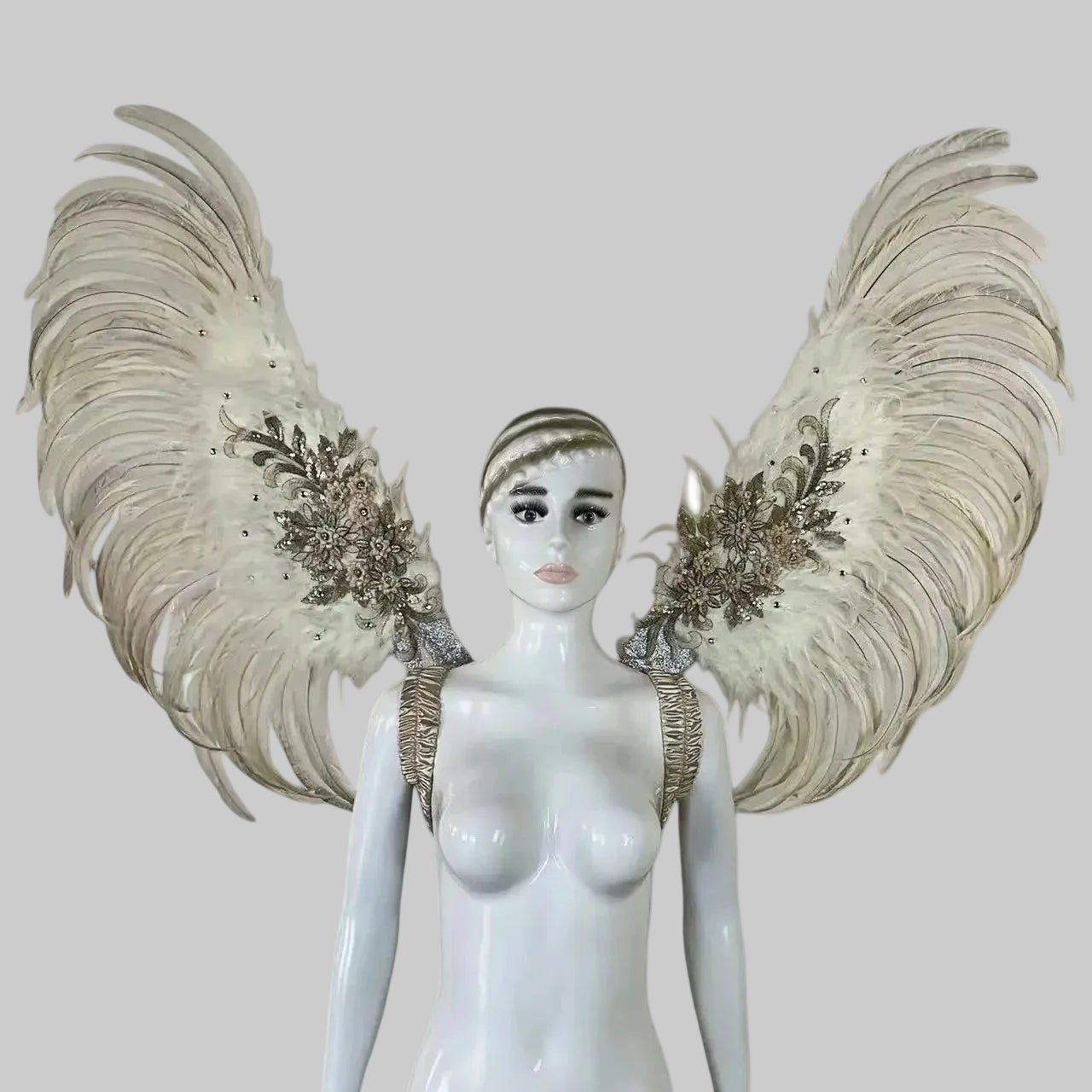Rhinestone Feather Wings - Handmade Samba Carnival Performance Wings