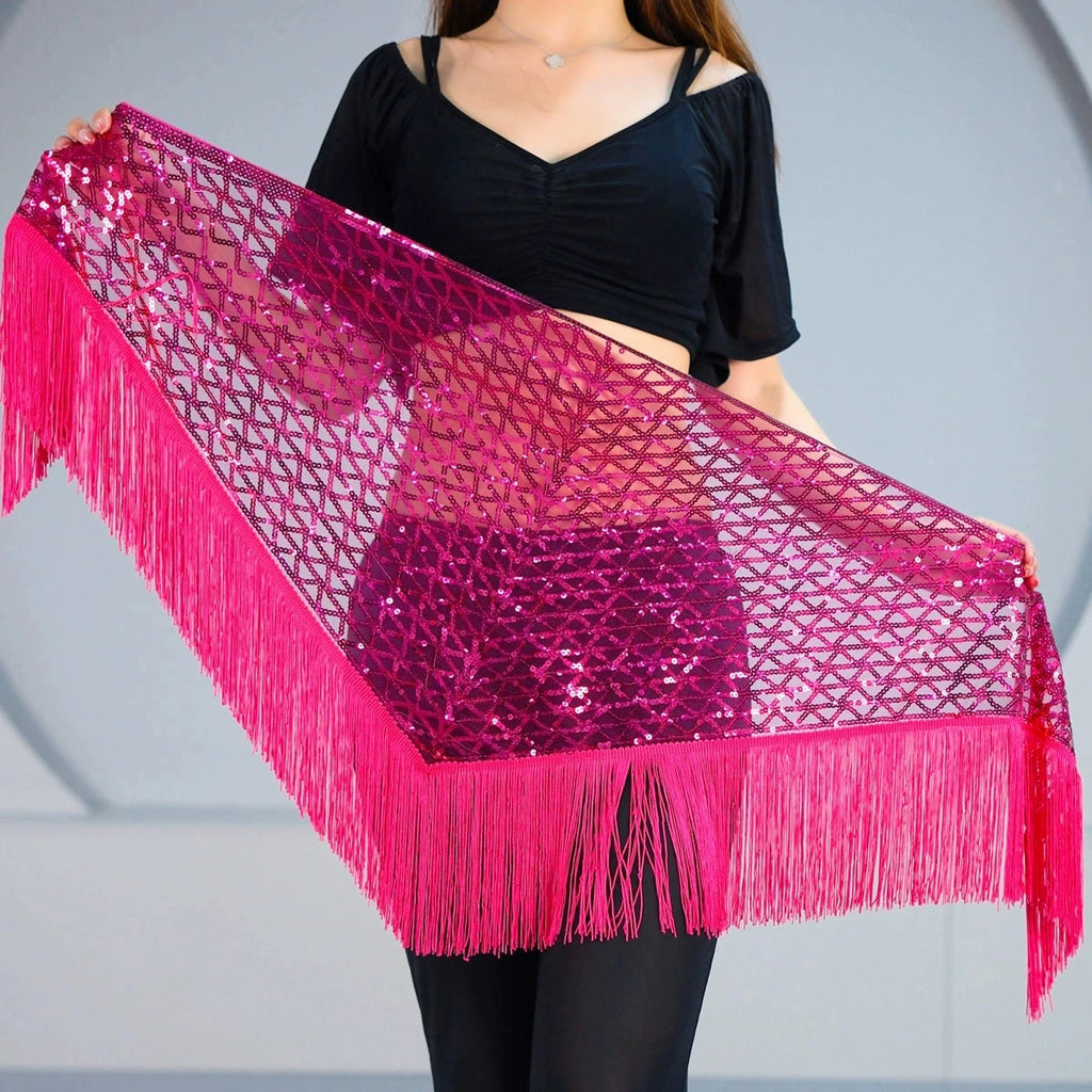 Sequin Triangle Hip Scarf | Fringe Belt | 8 Colors