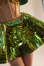 Shiny 2-Piece Rayon Skirt Set