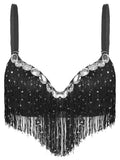 Rhinestone Fringe Tassel Dance Bra Top | Belly Dance & Cabaret | 4 Colours
