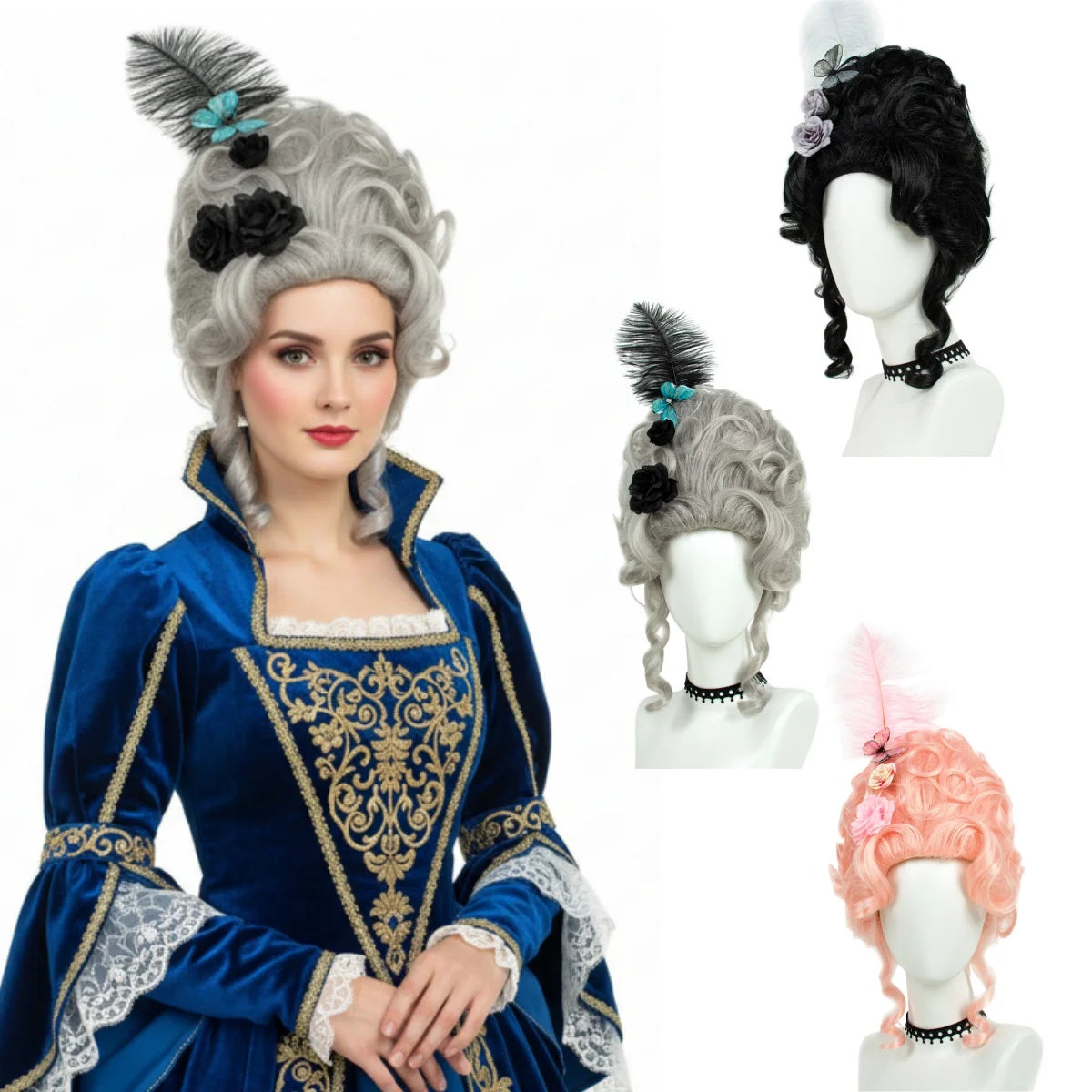 Victorian Rococo Beehive Wig | 18th Century Baroque | Curly Synthetic